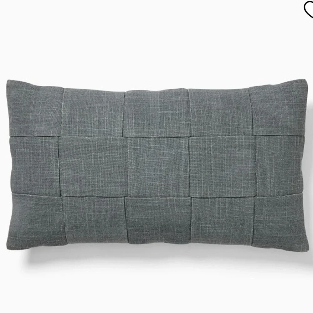 West Elm Washed Basketweave Pillow Cover Graphite
